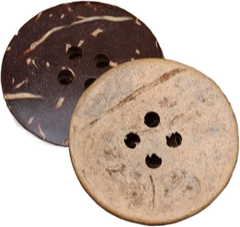 Coconut Buttons For Crafts 800pcs Natural Round Wooden Sewing Buttons 4 Hole A 10mm 500pcs - Image 1